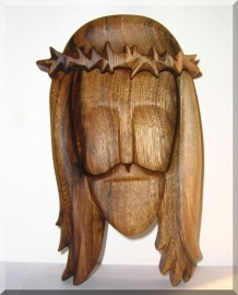 Ježíš Kristus soška ze dřeva - tvář