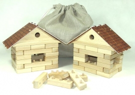 Stavebnice 2 domečky ze dřeva