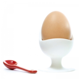 Silikonový stojánek na vajíčko s přísavkou - bílý
