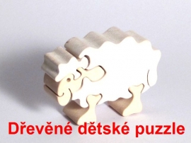 dŘEVĚNÉ DĚTSKÉ PUZZLE OVEČKA SHAUN natur