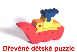 Dřevěné dětské puzzle lod