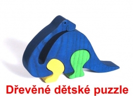 Dřevěné dětské puzzle brontosaurus