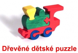 Dřevěné dětské puzzle vláček