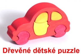 Dřevěné dětské puzzle auto