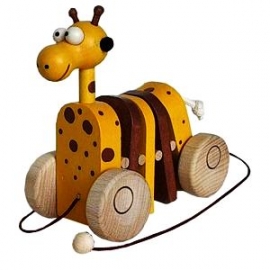 Tahací hračka žirafa ze dřeva