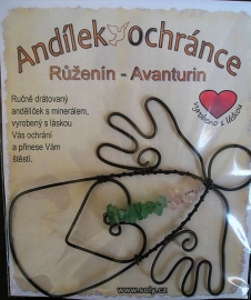 KŘIŠŤÁL - RŮŽENÍN Andílek ochránce z drátu