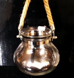 Čirá stříbrná závěsná lucerna, dekorační sklo, lampa