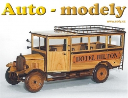 PRAGA - hotelový autobus, TOP dřevěný model