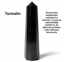 Černý turmalín obelisk 8-10 cm