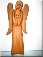 Dřevěná soška Anděl strážný VI. , v. 23 cm