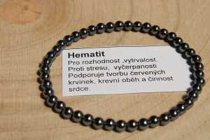 Hematit  náramek 4 mm kulička