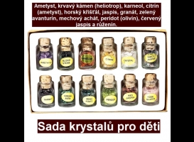 Sada 12 dárkových lahviček s krystaly pro děti