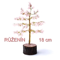 Stromeček štěstí z minerálů RŮŽENÍN 18 cm