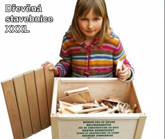 XXXL 450 dílků ve dřevěné stavebnici pro děti