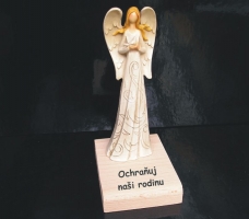 Anděl ochránce 17 cm s HOLUBEM (možnost přidat vl. text)