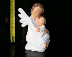 11 cm Anděl bílý maminka a dítě, soška