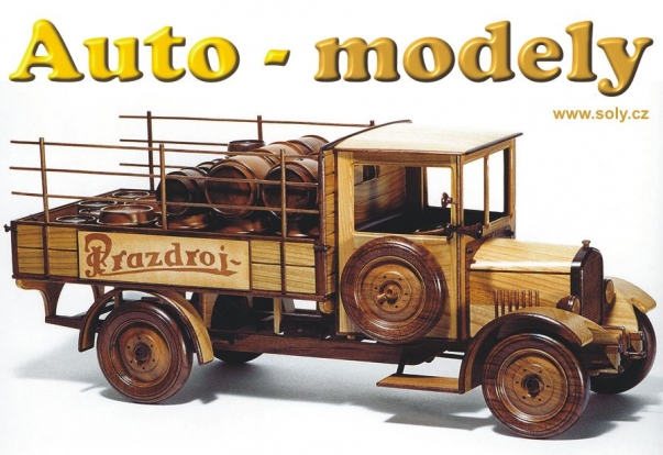 Pivovarský vůz PRAZDROJ, dokonalý dřevěný model