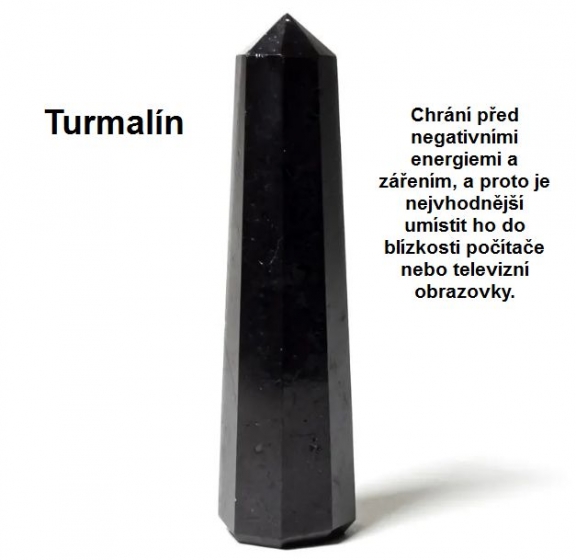 Černý turmalín obelisk 8-10 cm