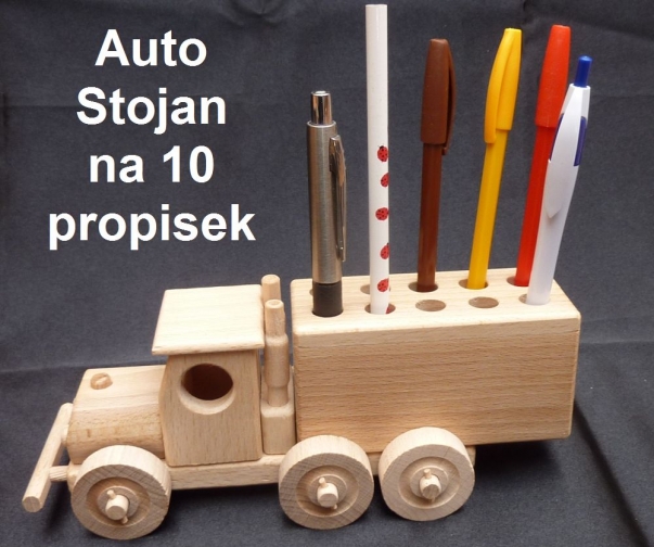 Auto stojan-držák na tužku - dřevěné hračky