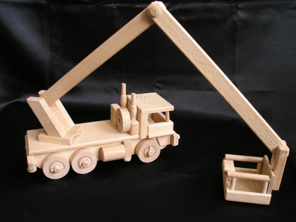 Zvedací auto vysokozdvižná plošina | dřevěné hračky