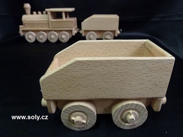 Uhlák k lokomotivě, hračky ze dřeva