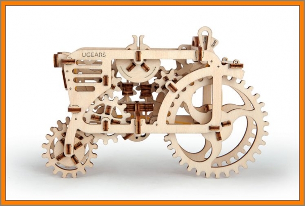 Traktor dřevěné puzzle, 3D stavebnice