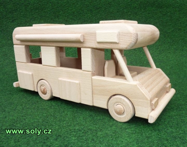 Karavan ze dřeva, pojízdný model/hračka