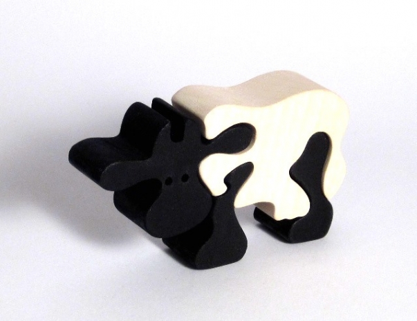 Kráva kravička dřevěné dětské skládací puzzle