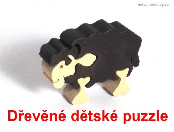 Ovečka dřevěné dětské skládací puzzle