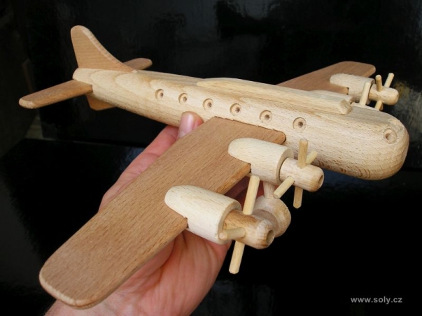 Dřevěné letadlo Boeing, dřevěná hračka dárek