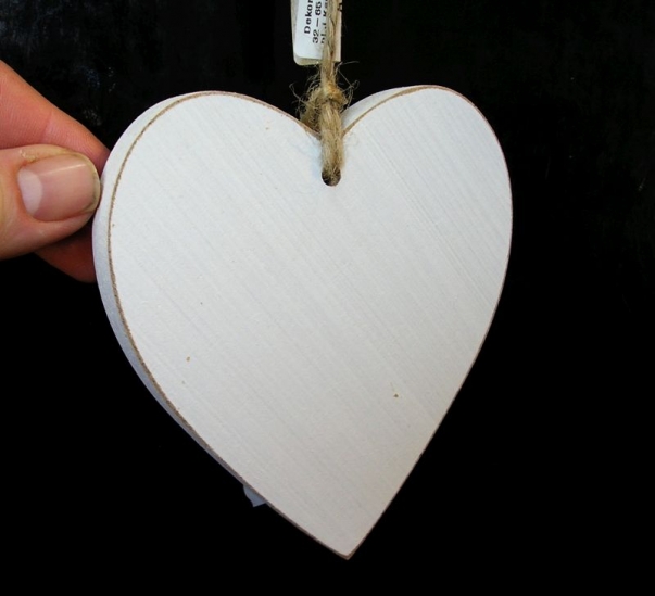 Bílé dřevěné srdce, srdíčko z lásky, závěsná dekorace