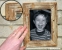 Retro dřevěný fotorám bílý 13x18 cm