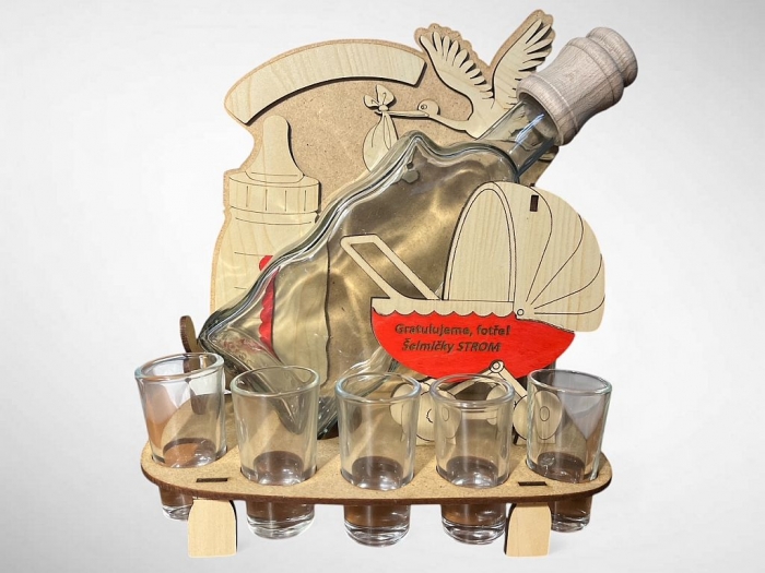 Láhve na alkohol - k narození dítěte