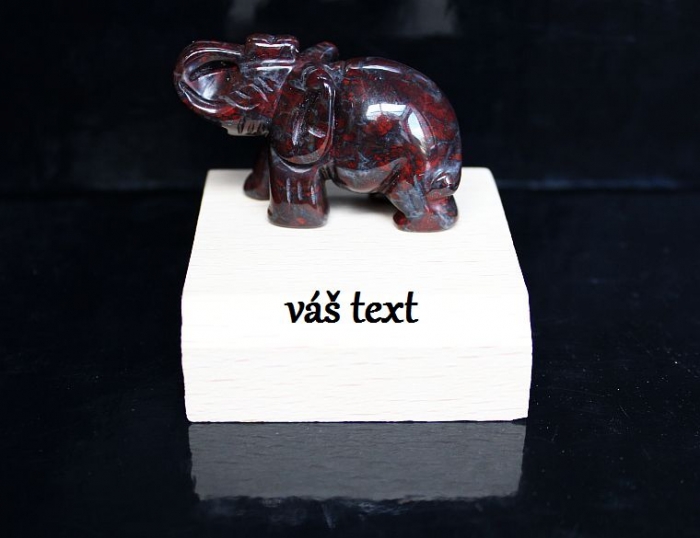 Slon symboly štěstí | kámen jaspis brekcie 52 mm