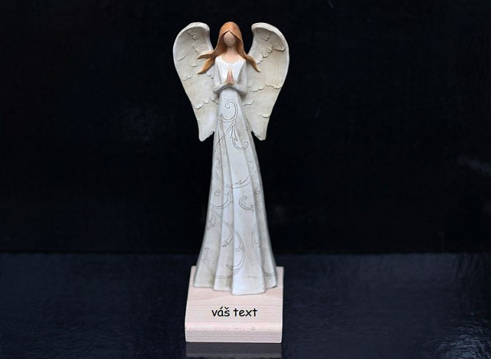 Velký bílý anděl postav figurka soška