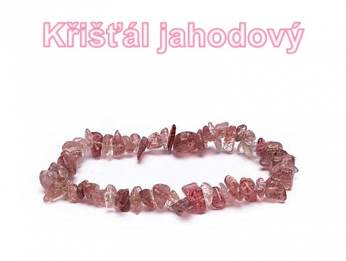 Křemen jahodový - náramek minerál význam