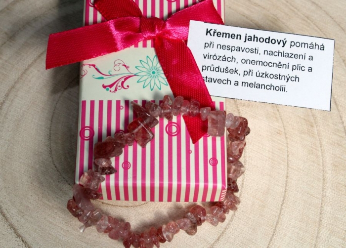 Křemen jahodový - náramek