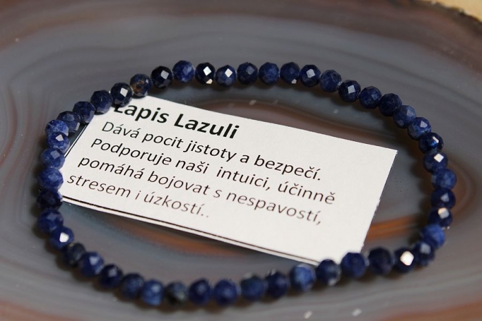 Lapis Lazuli - náramek 4mm broušená kulička