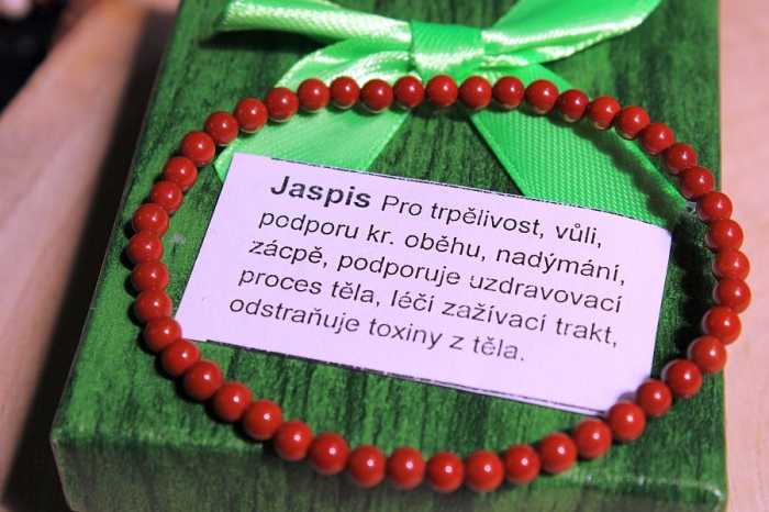 Jaspis červený - náramek 4mm kulička eshop