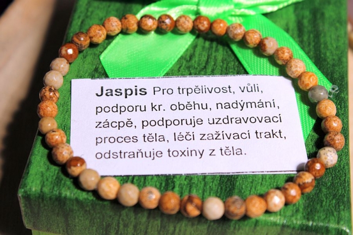 Jaspis obrázkový náramek 4mm kulička eshop
