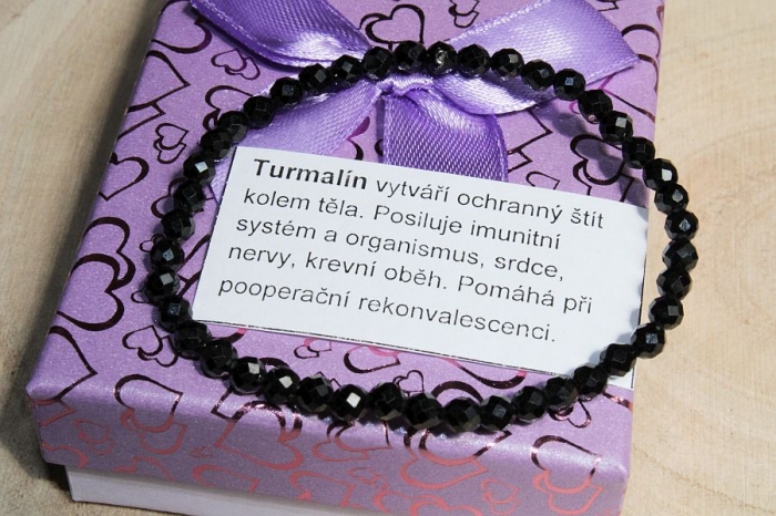 Turmalín černý - náramek 4mm kulička eshop