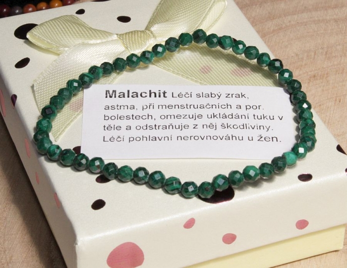 Malachit - náramek 4mm broušená kulička eshop