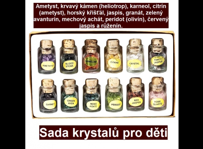 Sada dárkových lahviček s drahými kameny