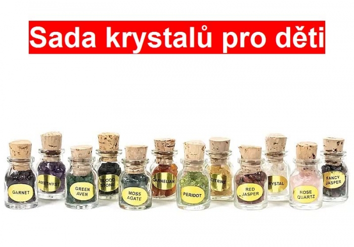 Sada dárkových lahviček s krystaly