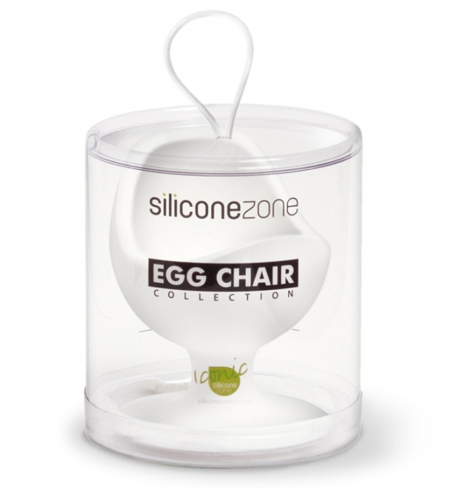 Silikonový stojánek na vajíčko s přísavkou - bílý