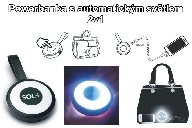 Powerbanka s LED baterkou do tašky