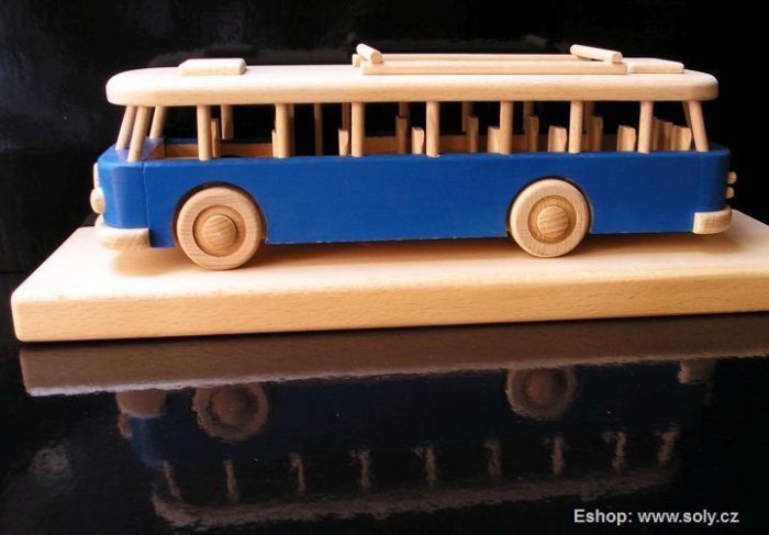 Autobus modrý dárek s  podstavou