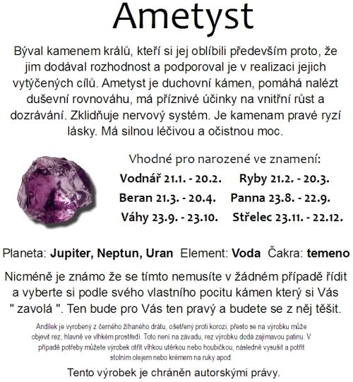 Znamení zvěrokruhu kámen Ametyst