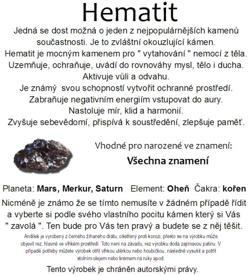 Znamení zvěrokruhu kámen Hematit