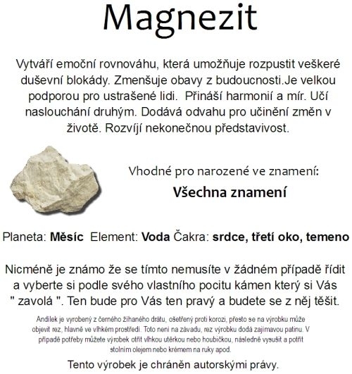 Anjelik ochranca magnezit s kameňmi